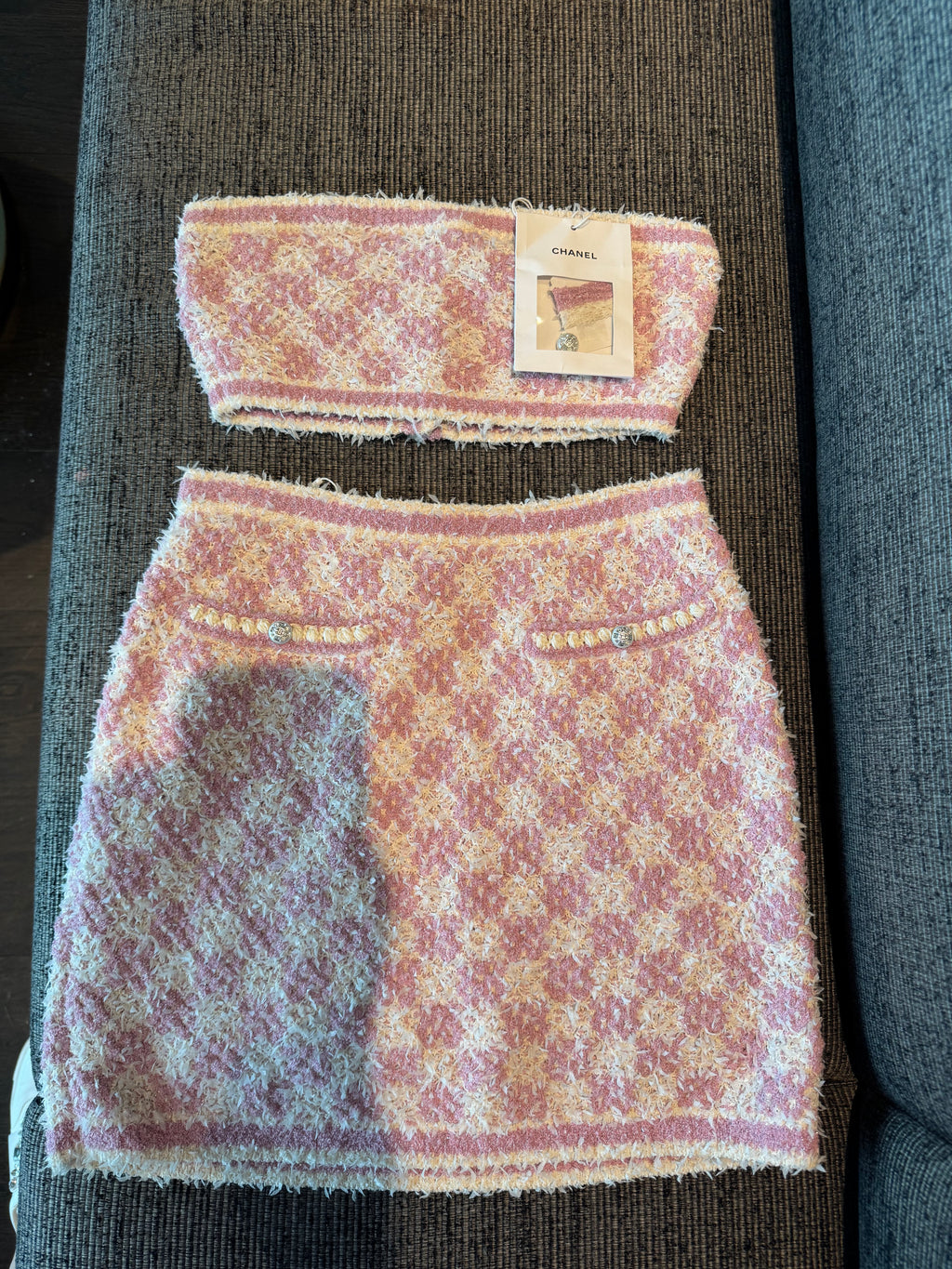 Chanel top skirt set 36