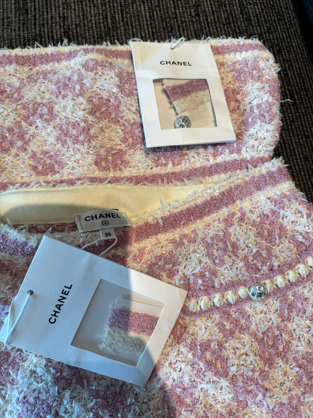 Chanel top skirt set 36