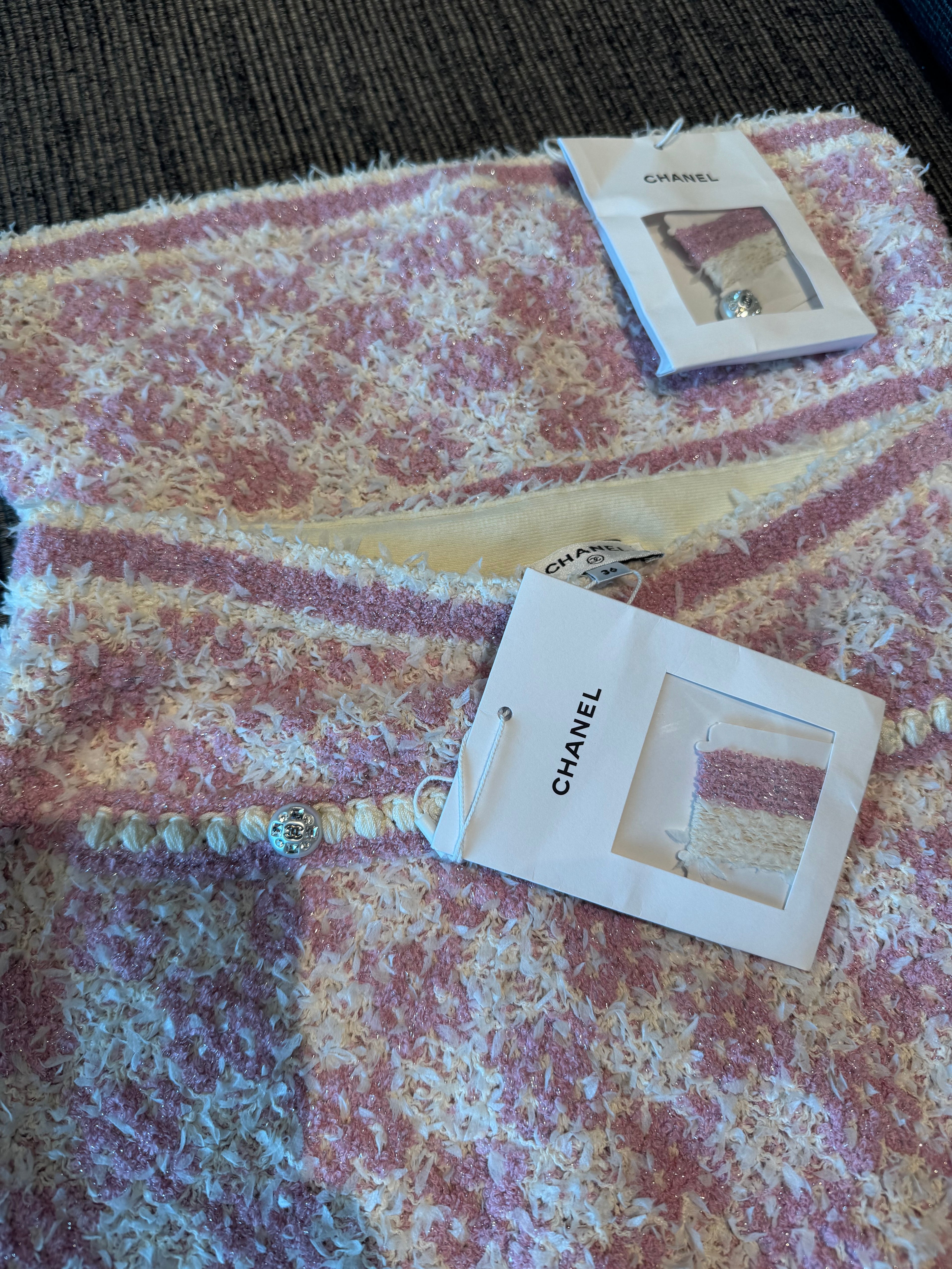 Chanel top skirt set 36