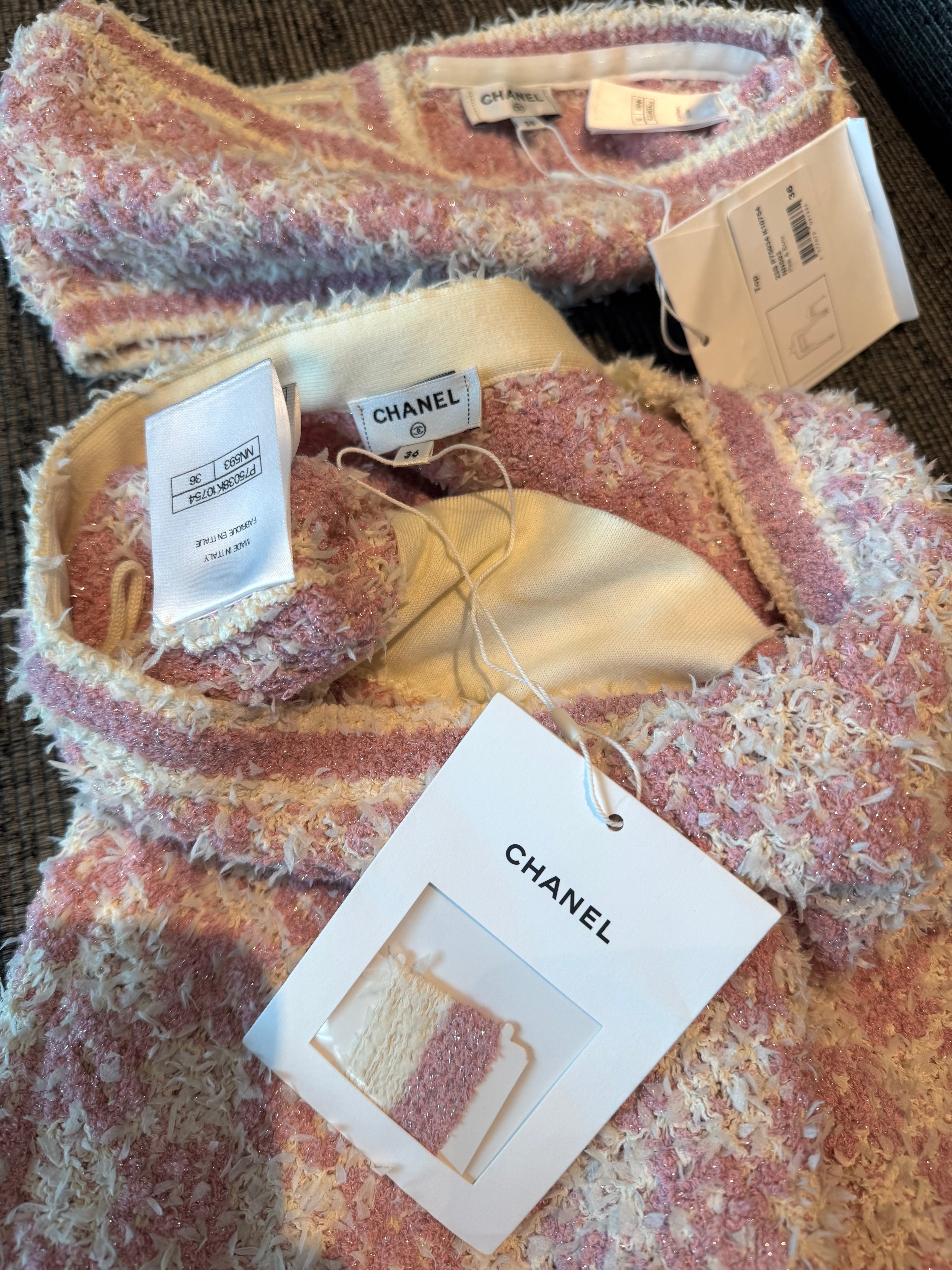 Chanel top skirt set 36