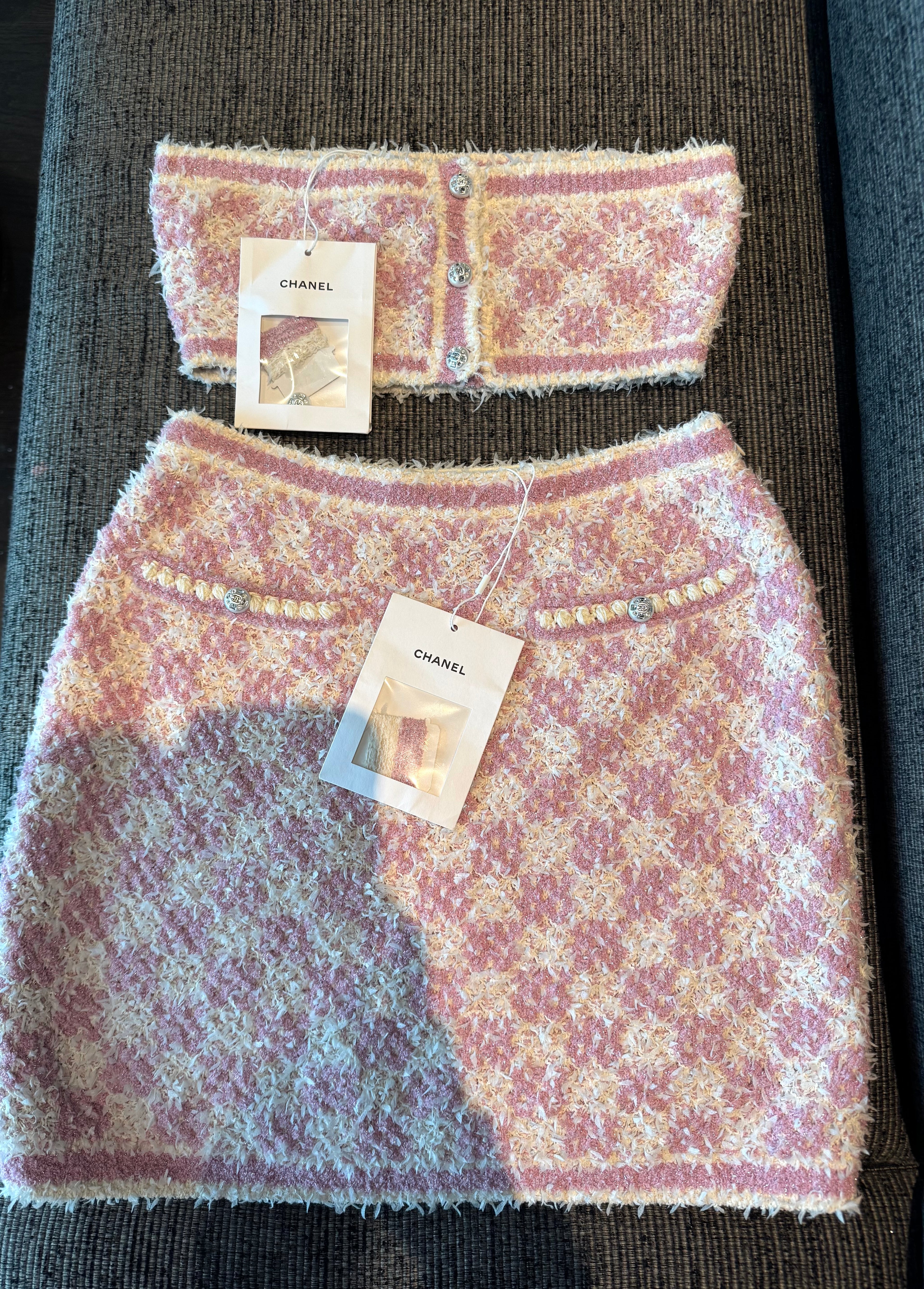 Chanel top skirt set 36