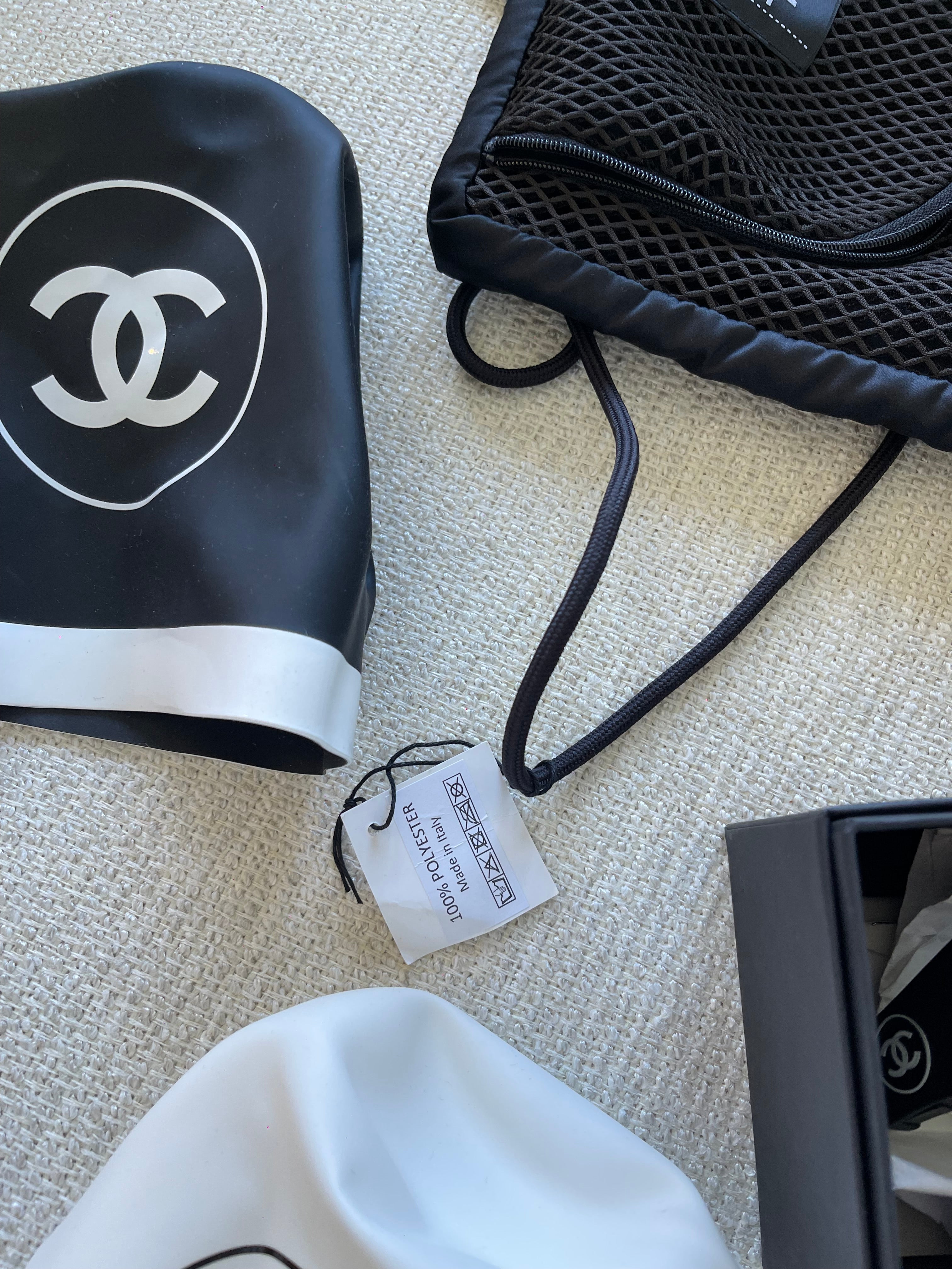 Chanel swim goggles and cap set