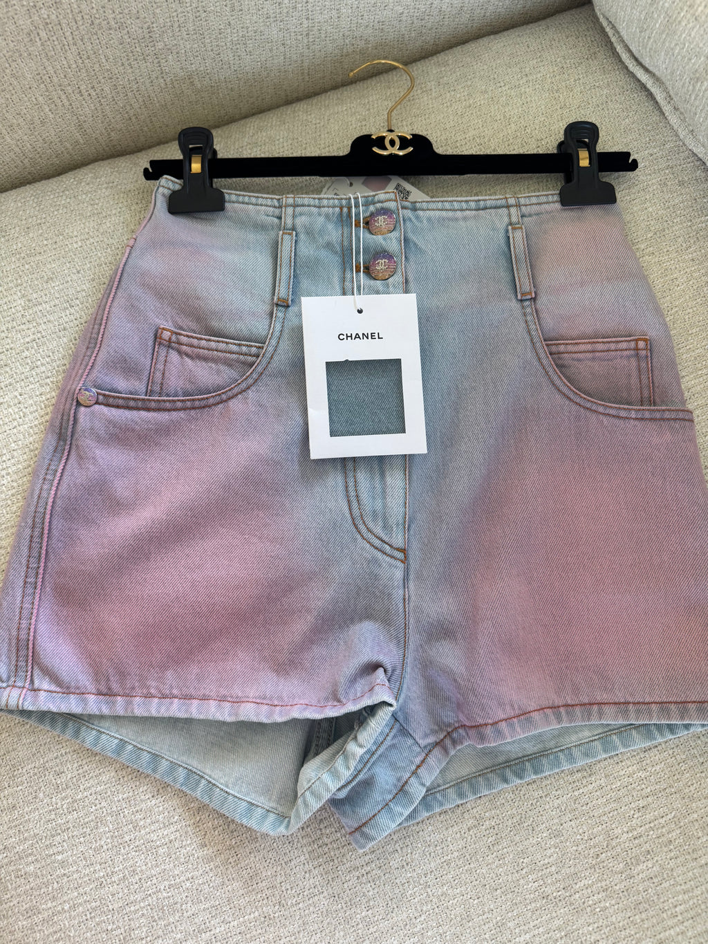 chanel denim shorts 36