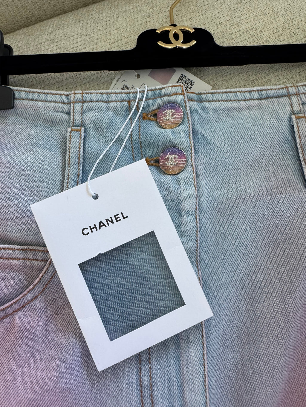 chanel denim shorts 36