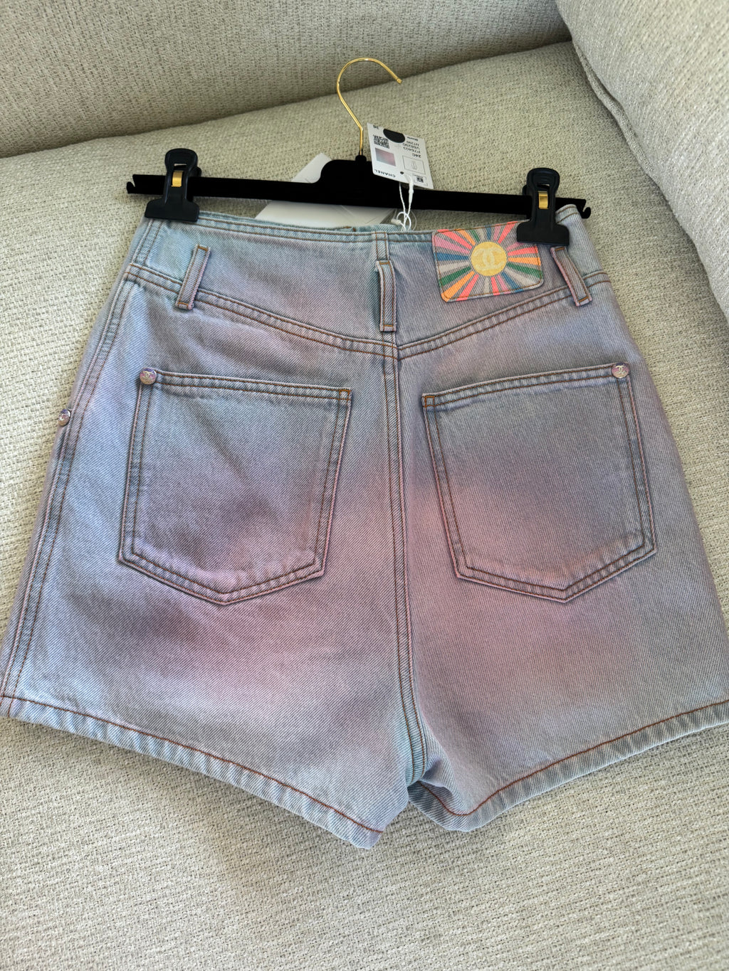 chanel denim shorts 36
