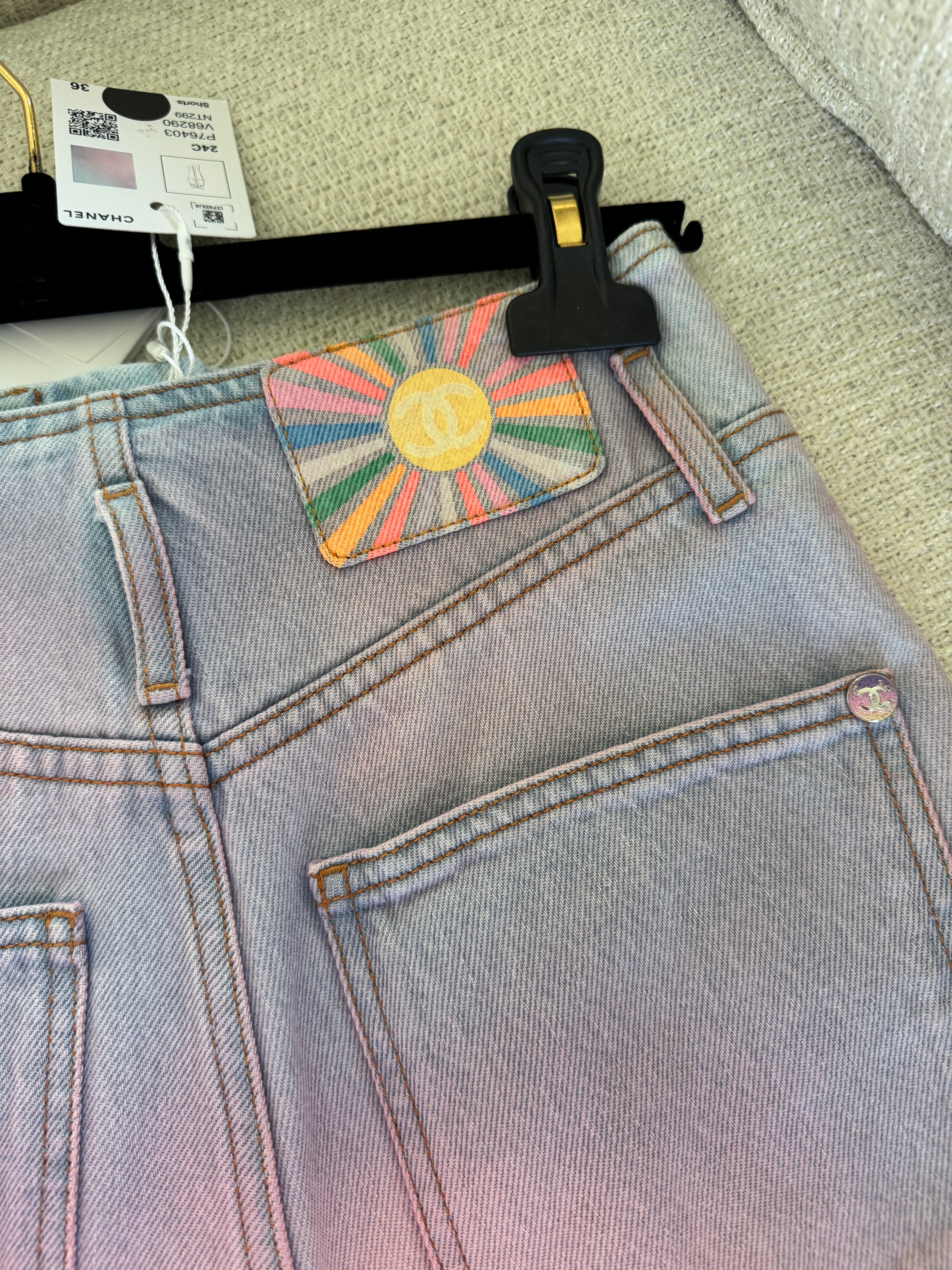 chanel denim shorts 36