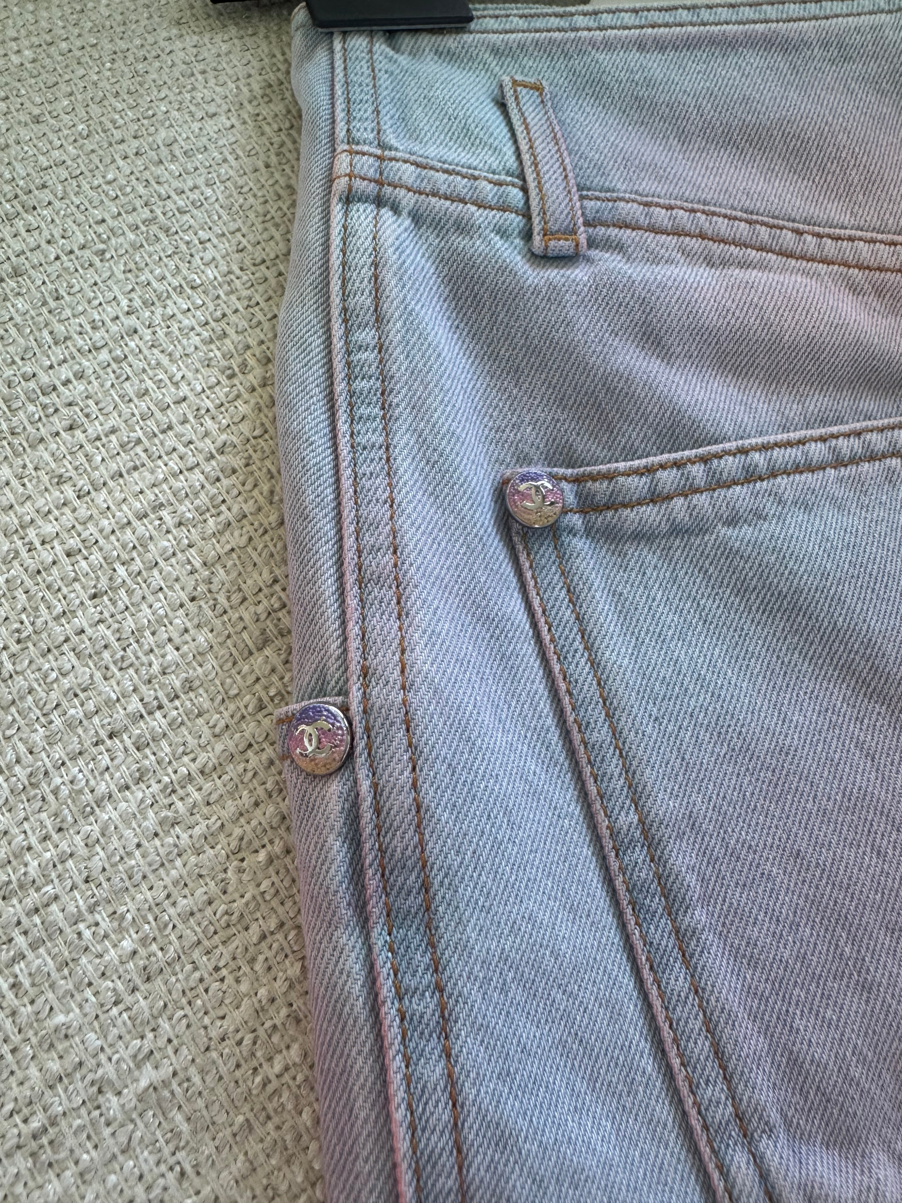 chanel denim shorts 36