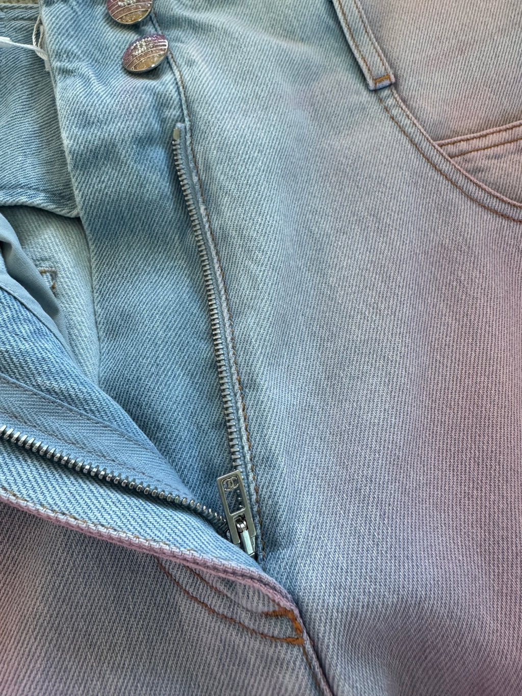 chanel denim shorts 36