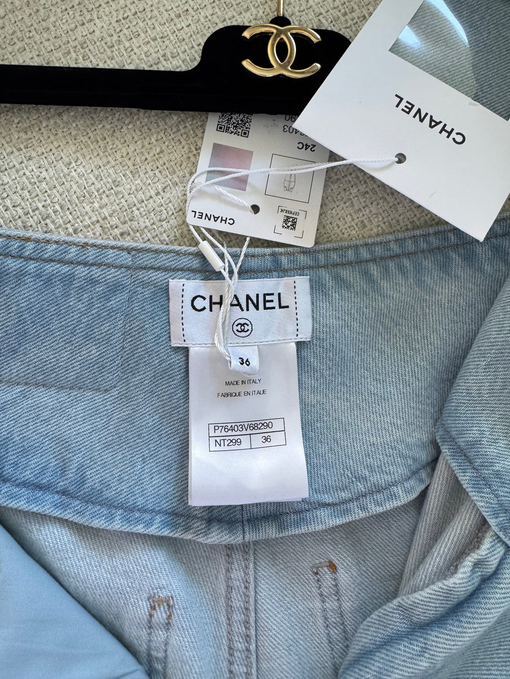 chanel denim shorts 36
